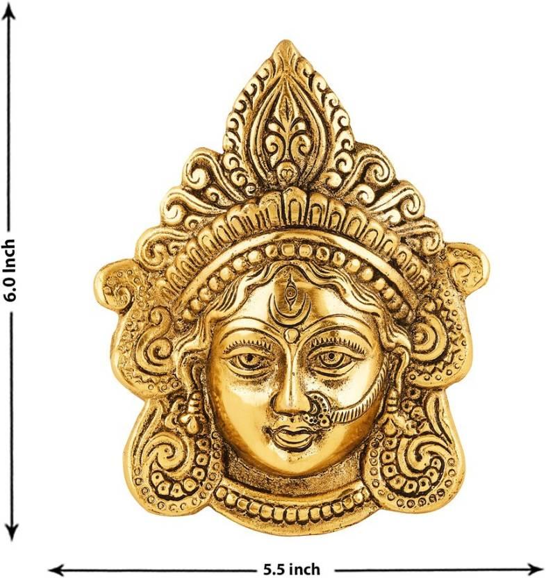 Durga Face Wall Hanging – Gold Plated Metal Idol Showpiece