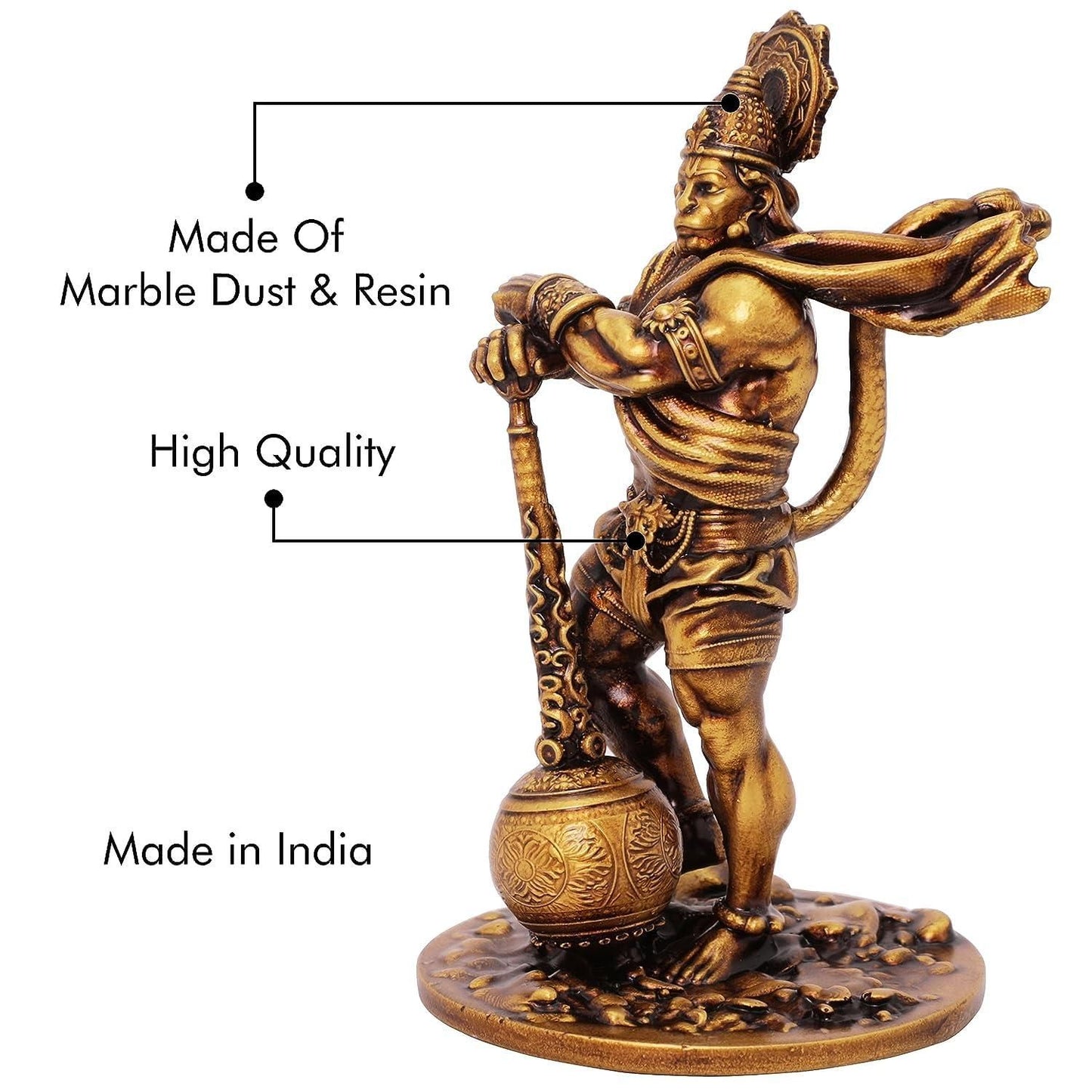 Premium Car Dashboard Resin Bahubali Hanuman