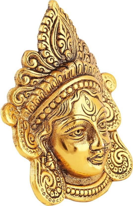 Durga Face Wall Hanging – Gold Plated Metal Idol Showpiece