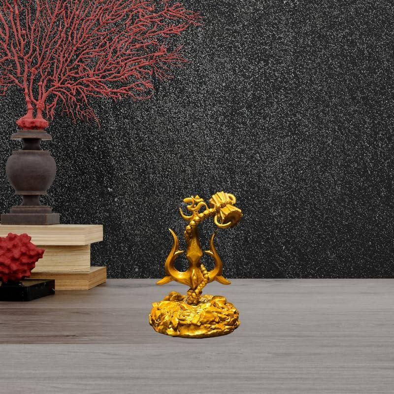 Sacred Trishul with Damru Standing Decorative Showpiece