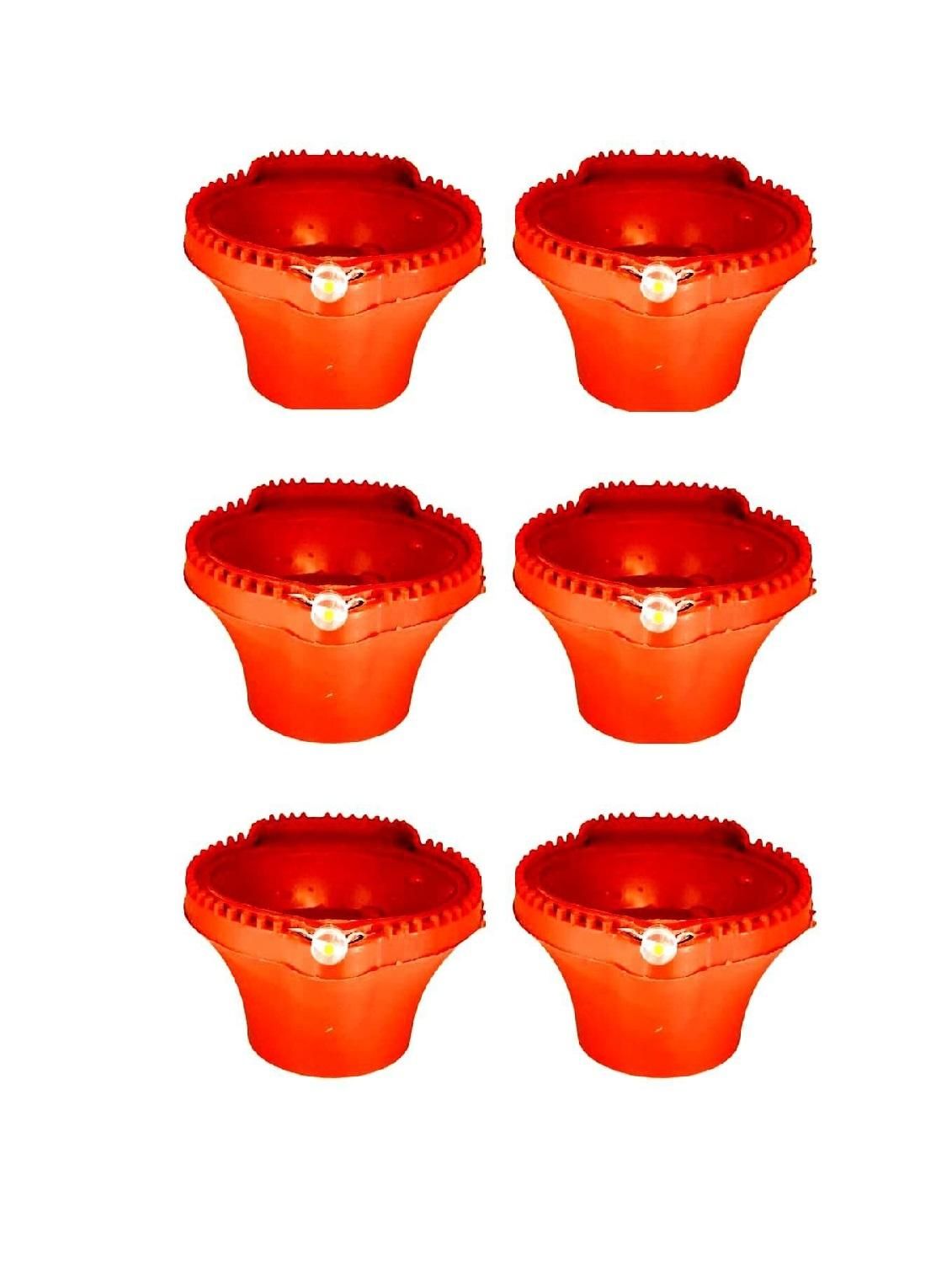 LED Light Water Sensor Diyas Plastic with, Ambient Lights, (Pack of 6)